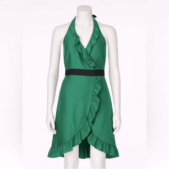 Tibi Dresses & Skirts - Tibi Ruffle Halter Wrap Dress Green Size 6